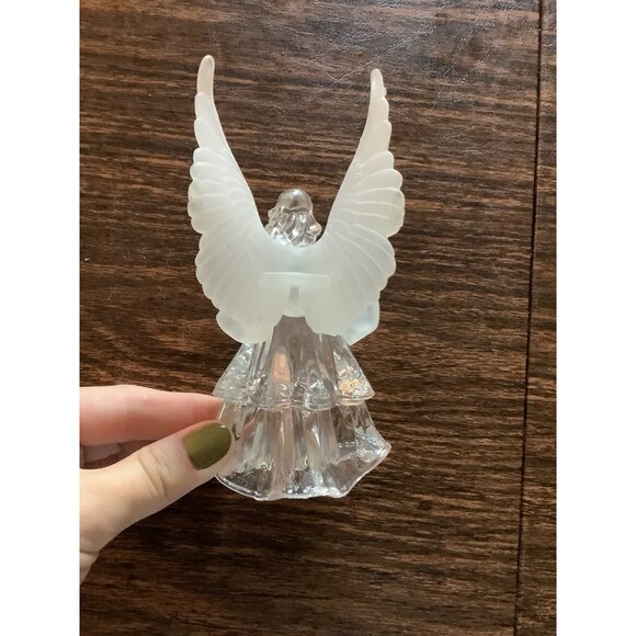 Angel Figurine With Frosted Wings  6” Acrylic Christmas Accent Decor - Picture 2 of 6